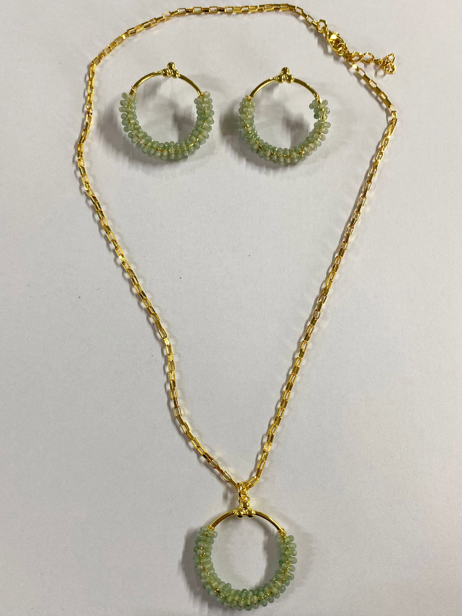 Amazonite Parure colier & Boucles d'oreilles