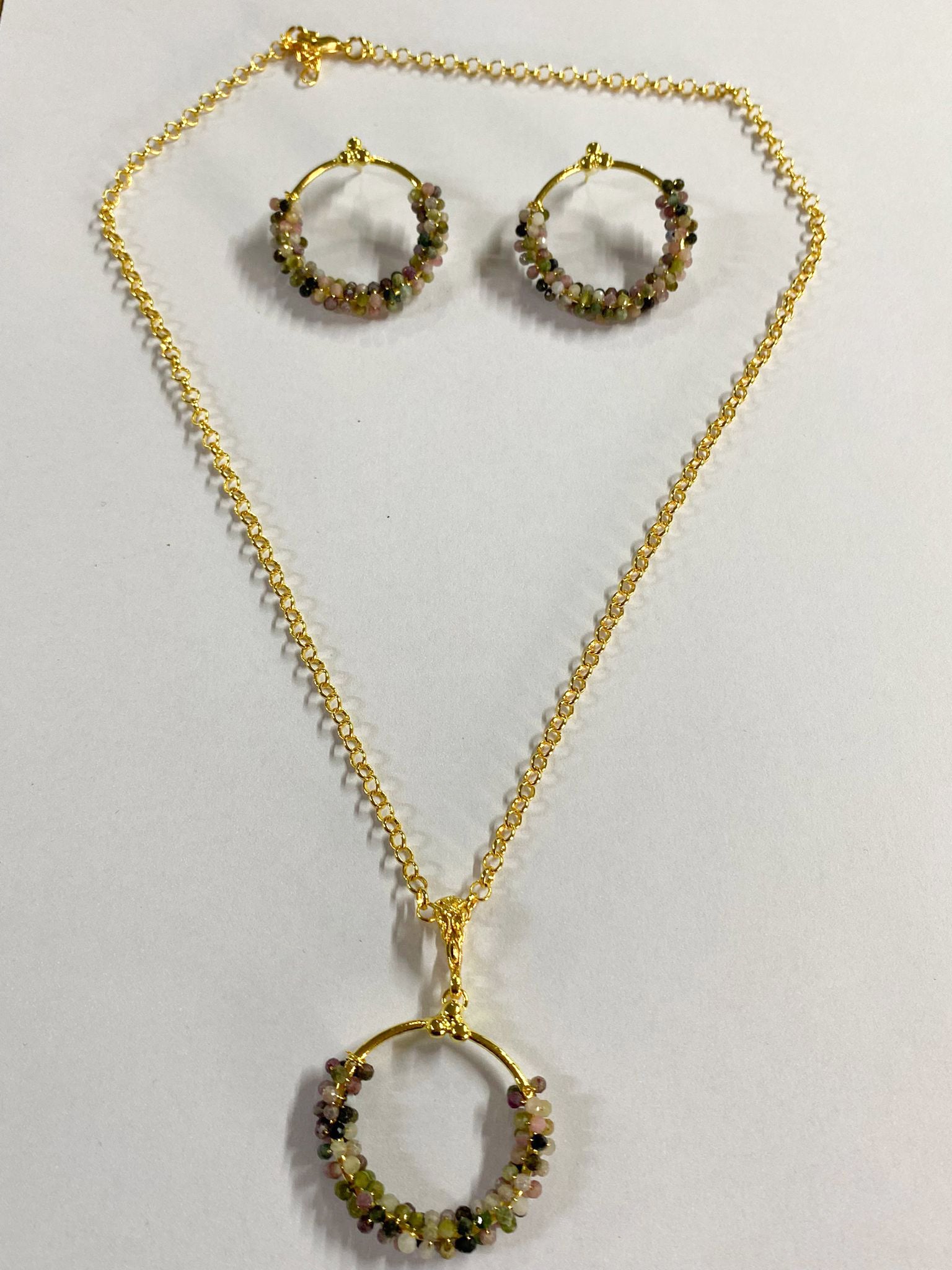 Tourmaline Parure colier & Boucles d'oreilles