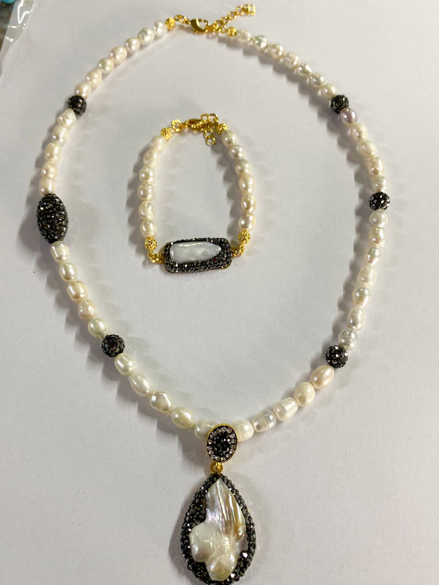 Pearl Parure colier & Bracelet