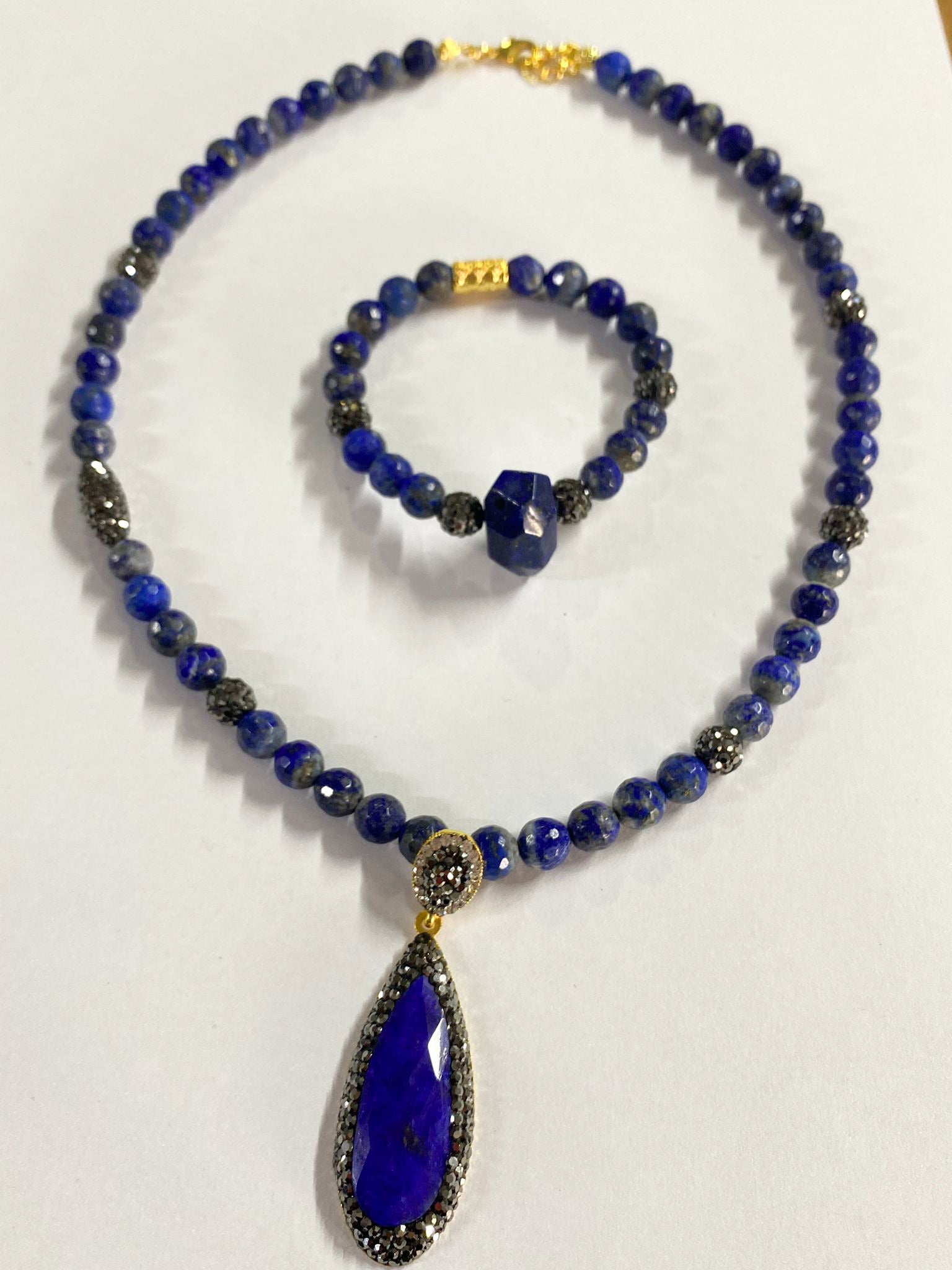 Lapis Lazuli Parure colier & Bracelet