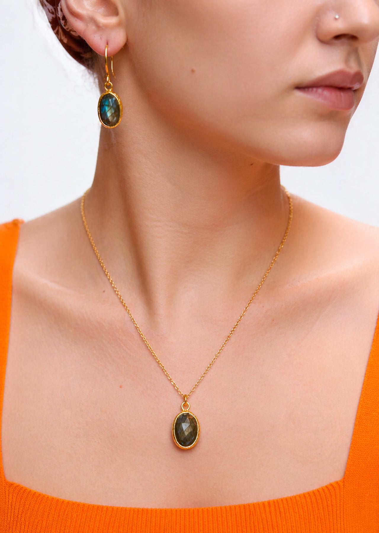 Labradorite Necklace & Earring Set