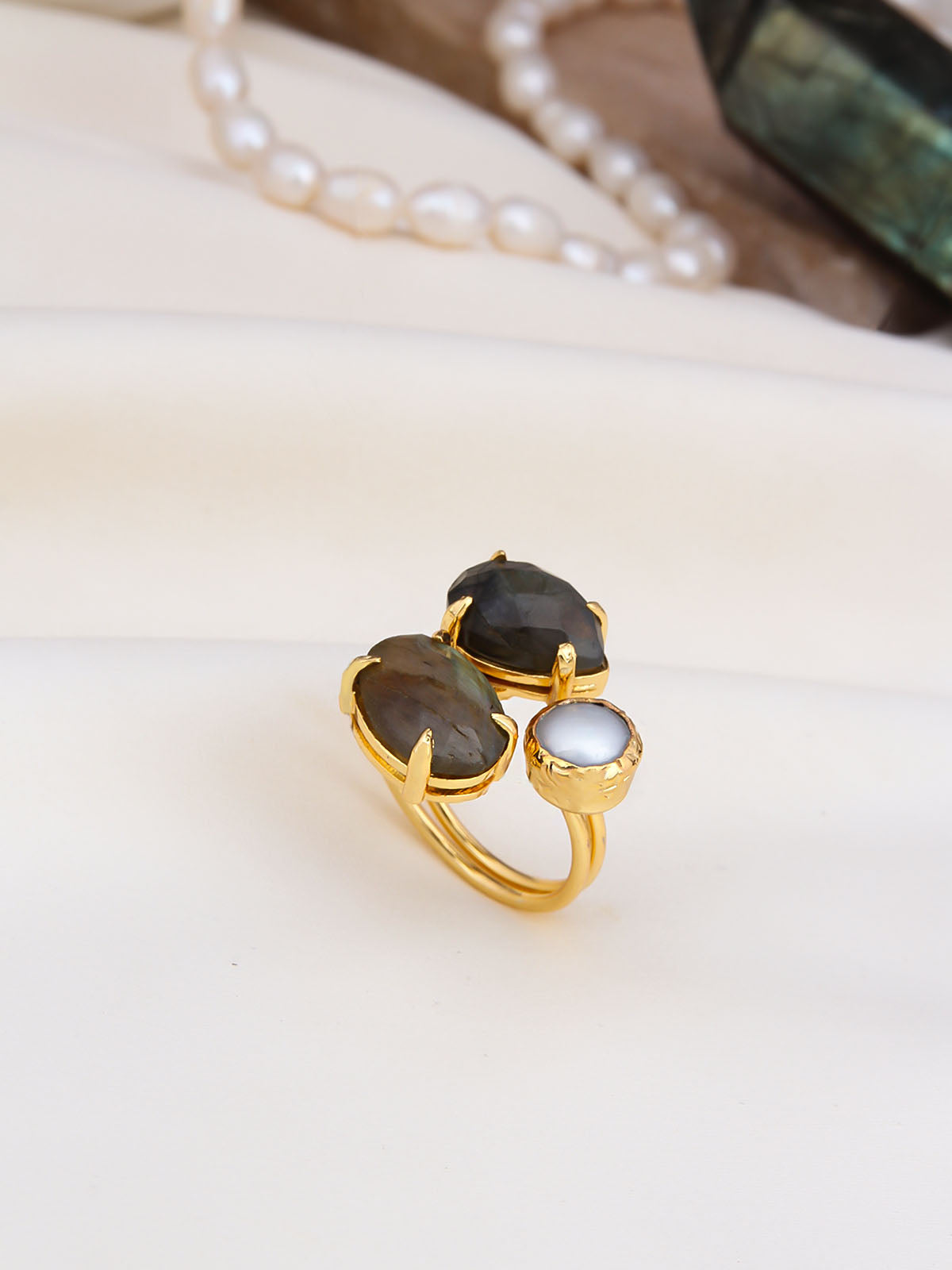 Pearl & Agate Bague
