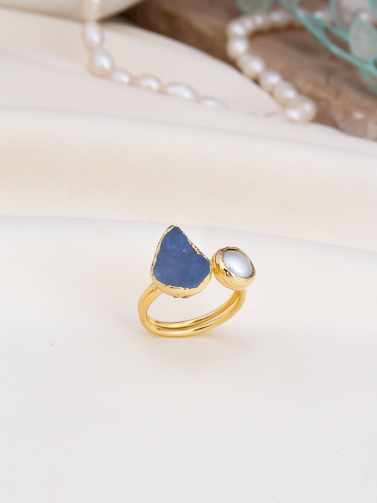 Amethyst & Pearl Bague