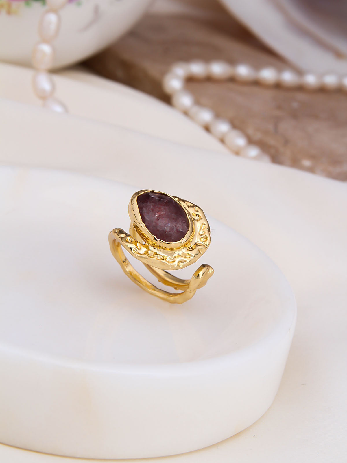 Strawberry Quartz Bague