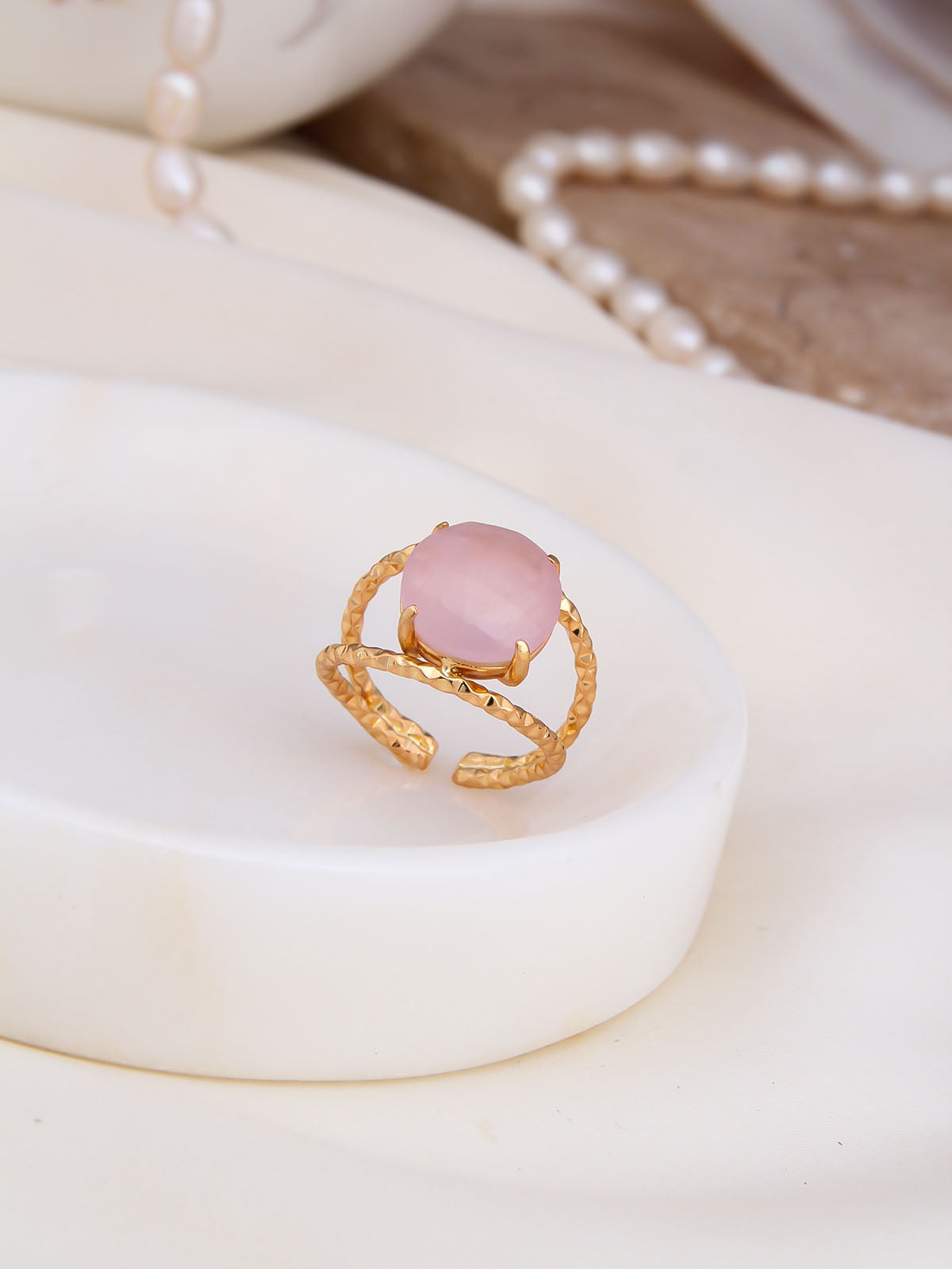 Pink Quartz Bague