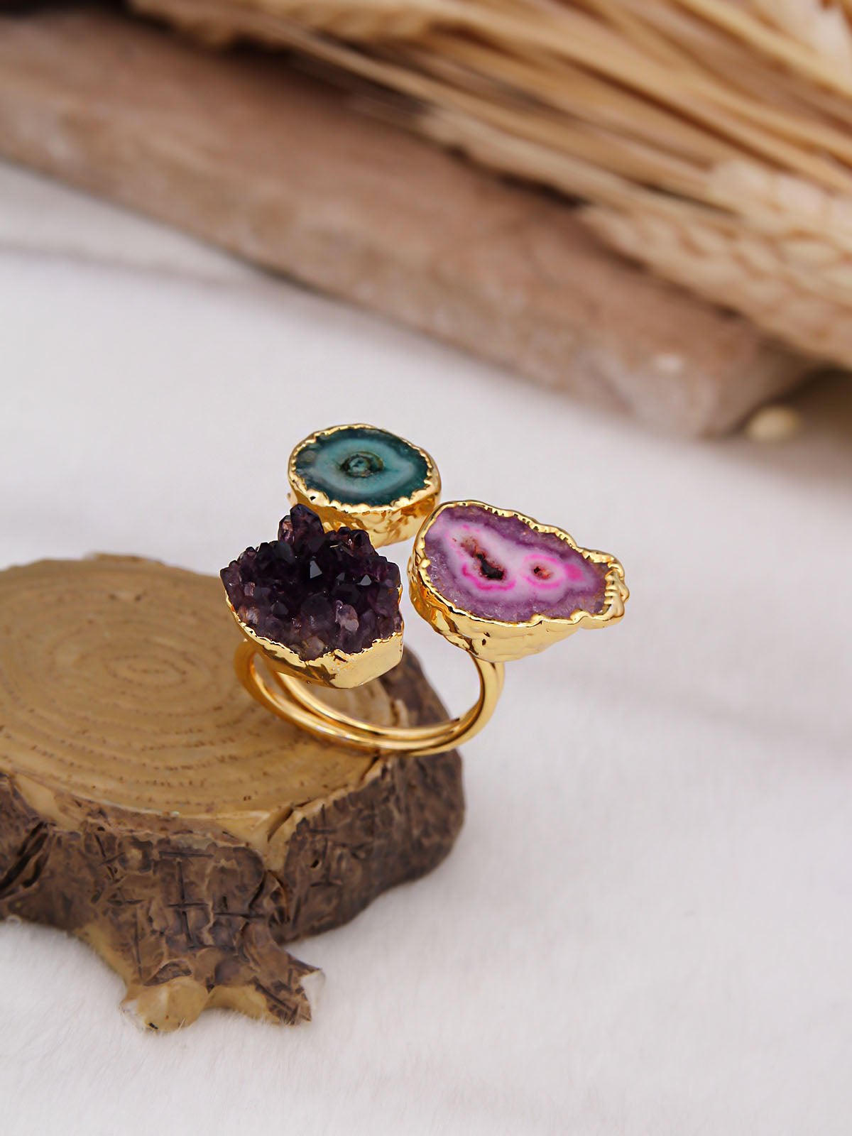Varasite & Amethyst Bague