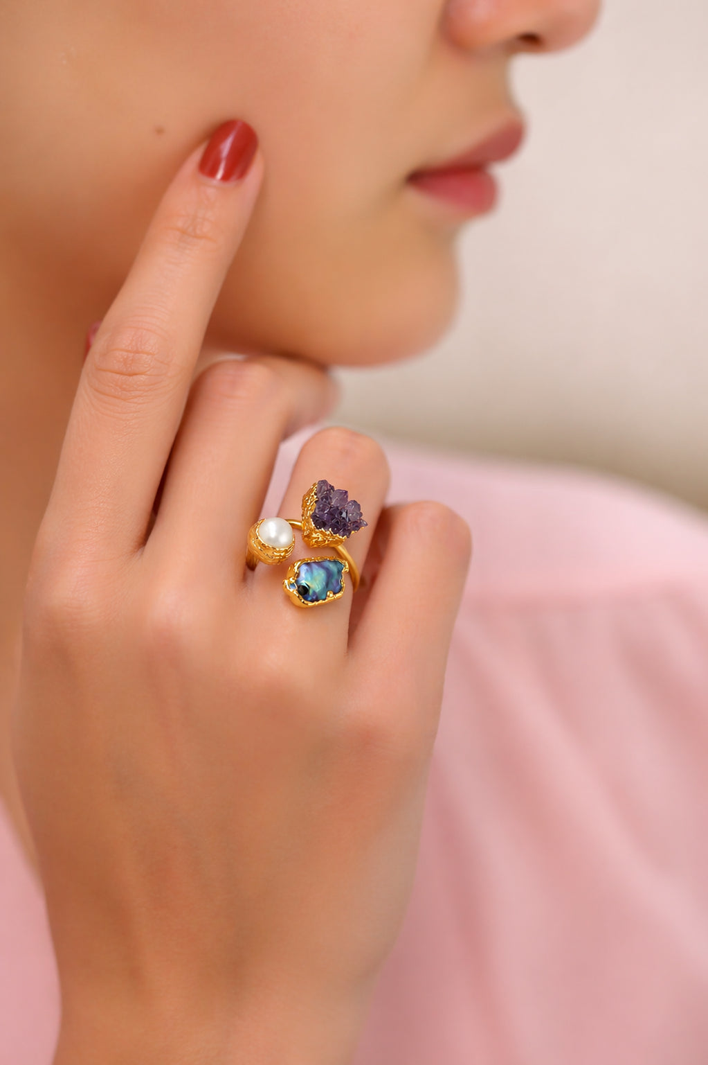 Zultanite & Pearl Ring