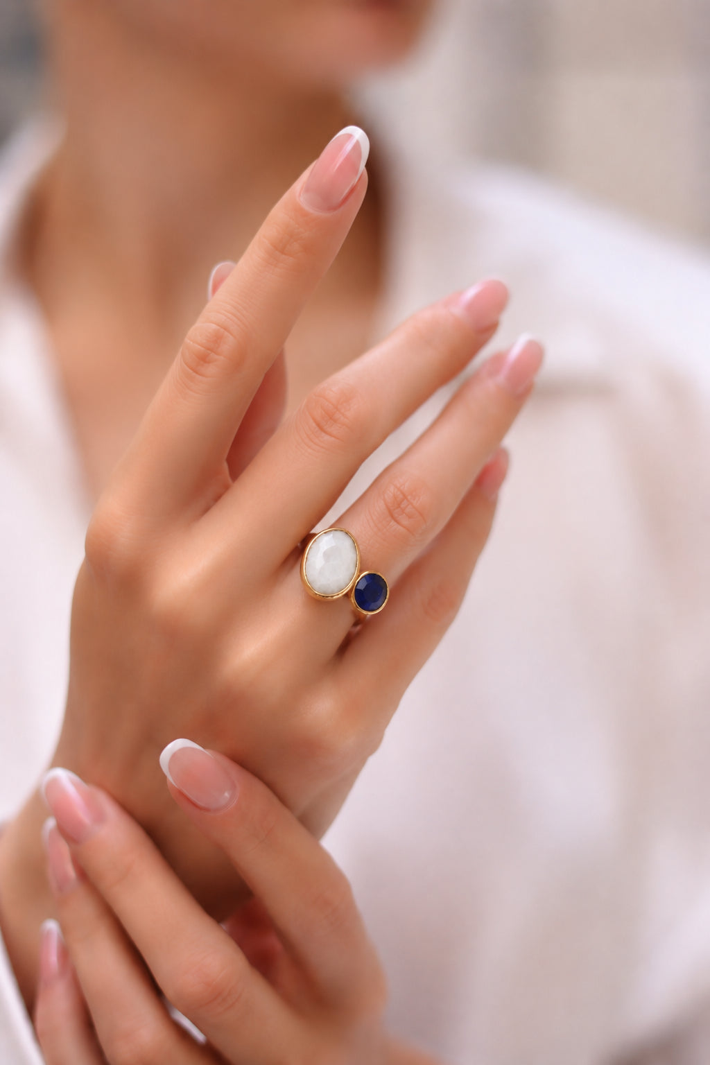 Moonstone & Cat Eyes Ring