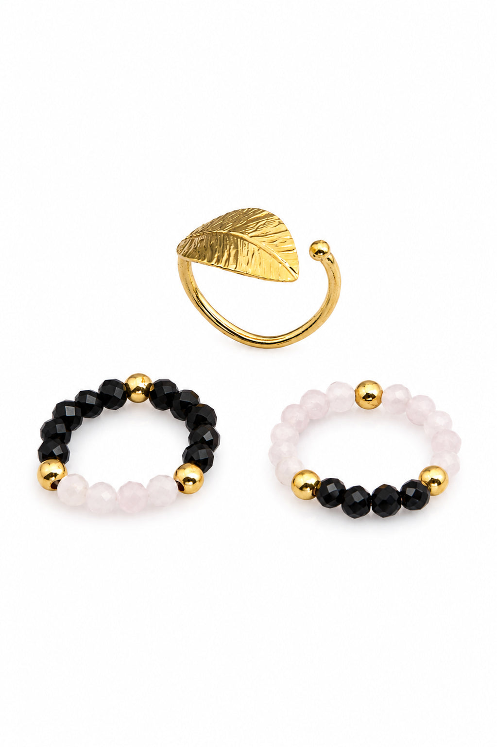 Onix & Pink Quartz Ring