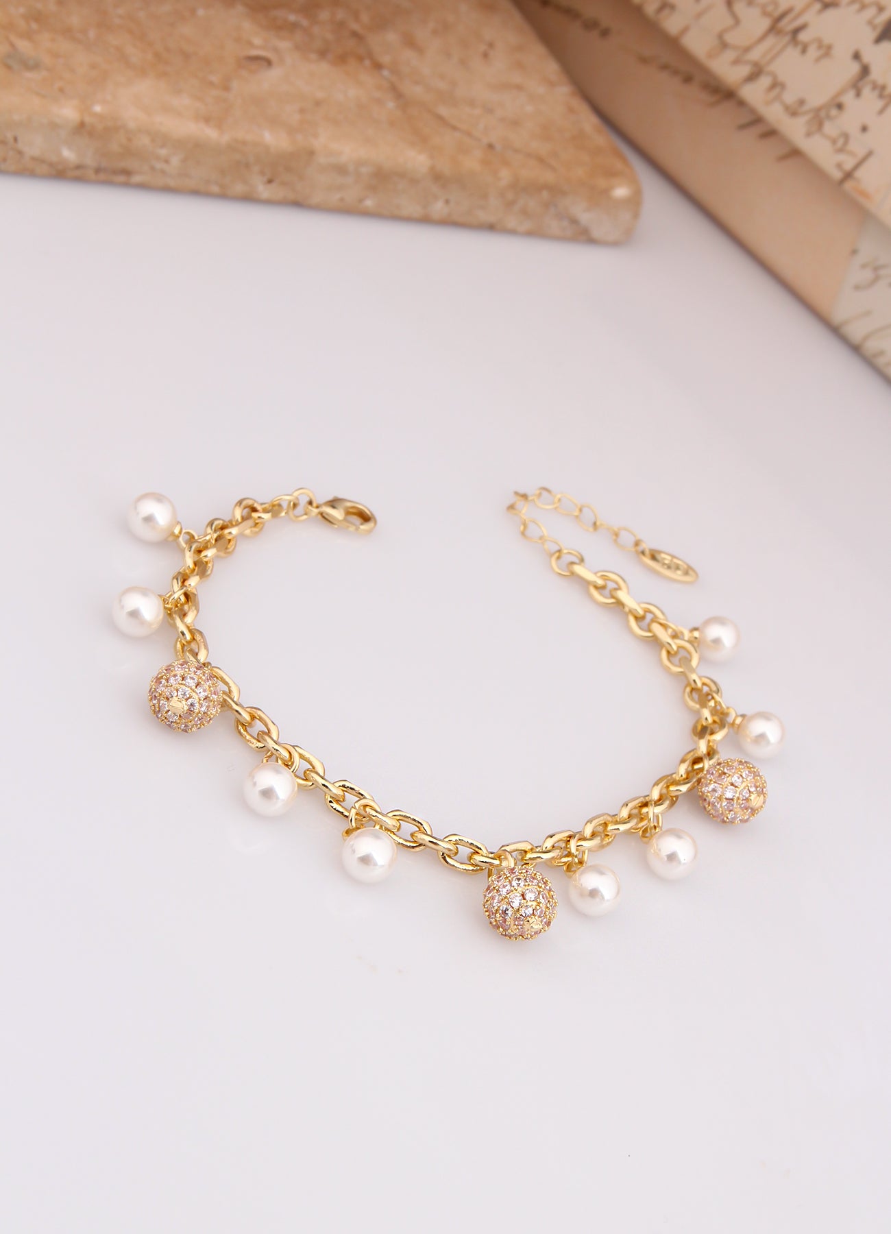 Charlize Pearl & Zircon Bracelets
