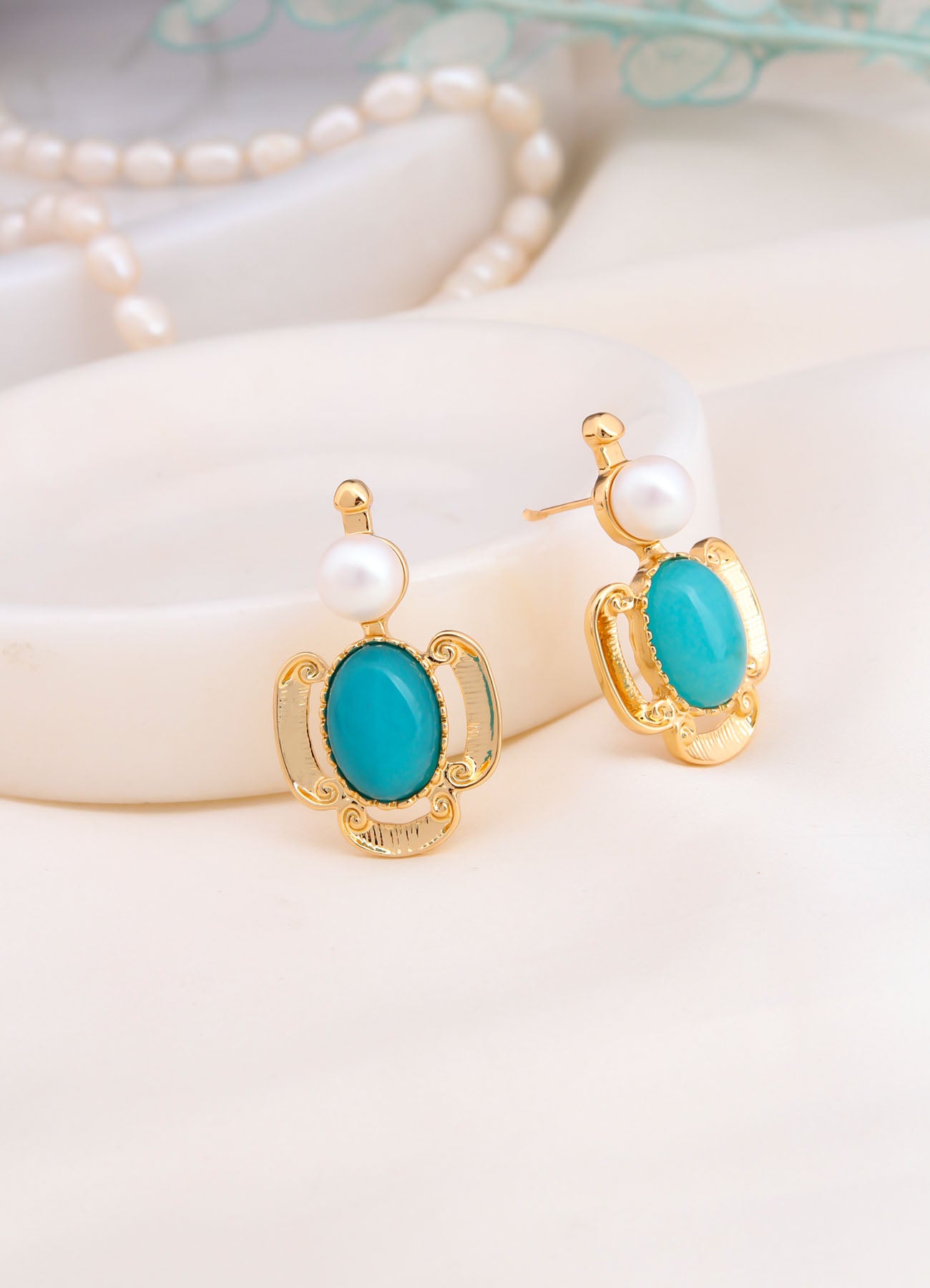 Pearl & Agate Earring