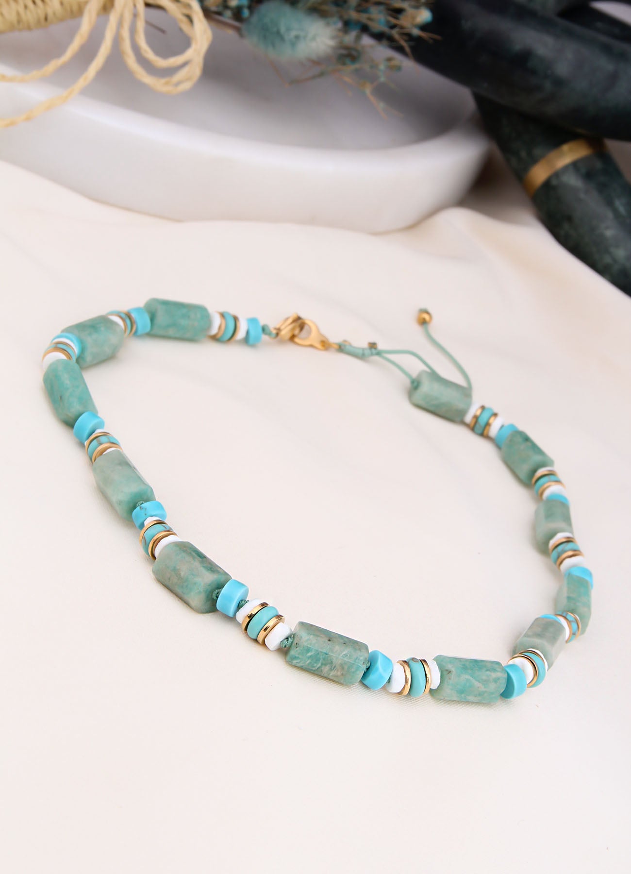 Aquamarine & Jasper Necklace