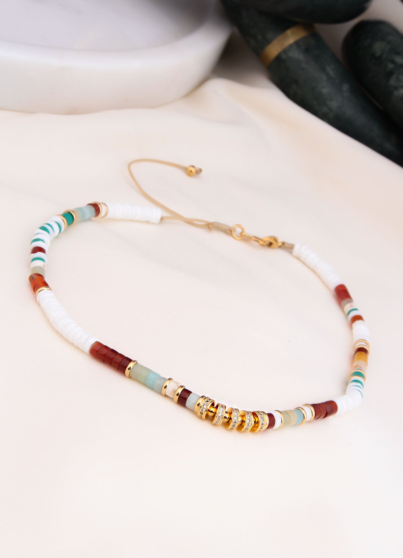 Sun Stone & Jasper Necklace