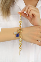 Moon Stone & Lapis Bracelet