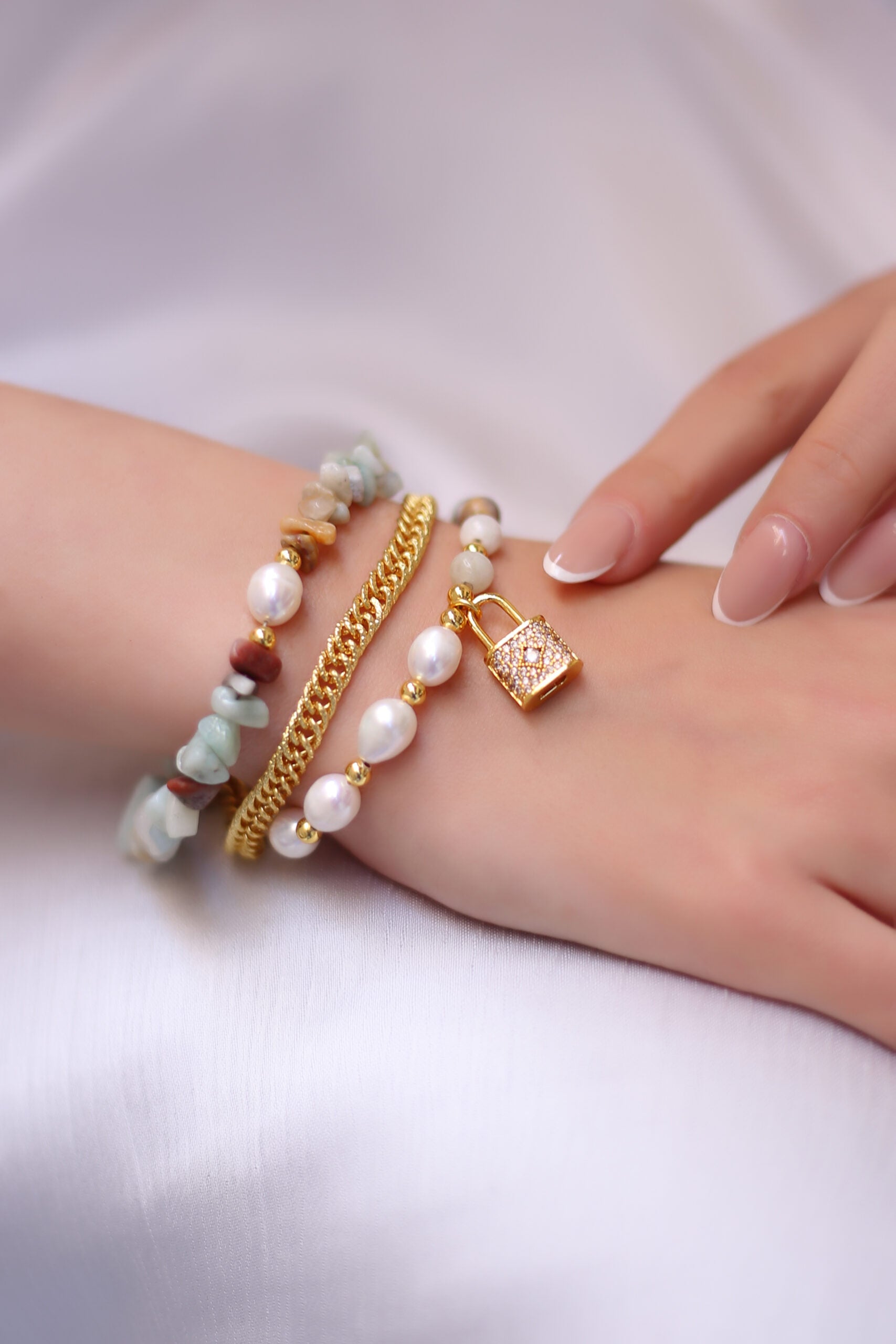 Amazonite & Pearl Bracelet