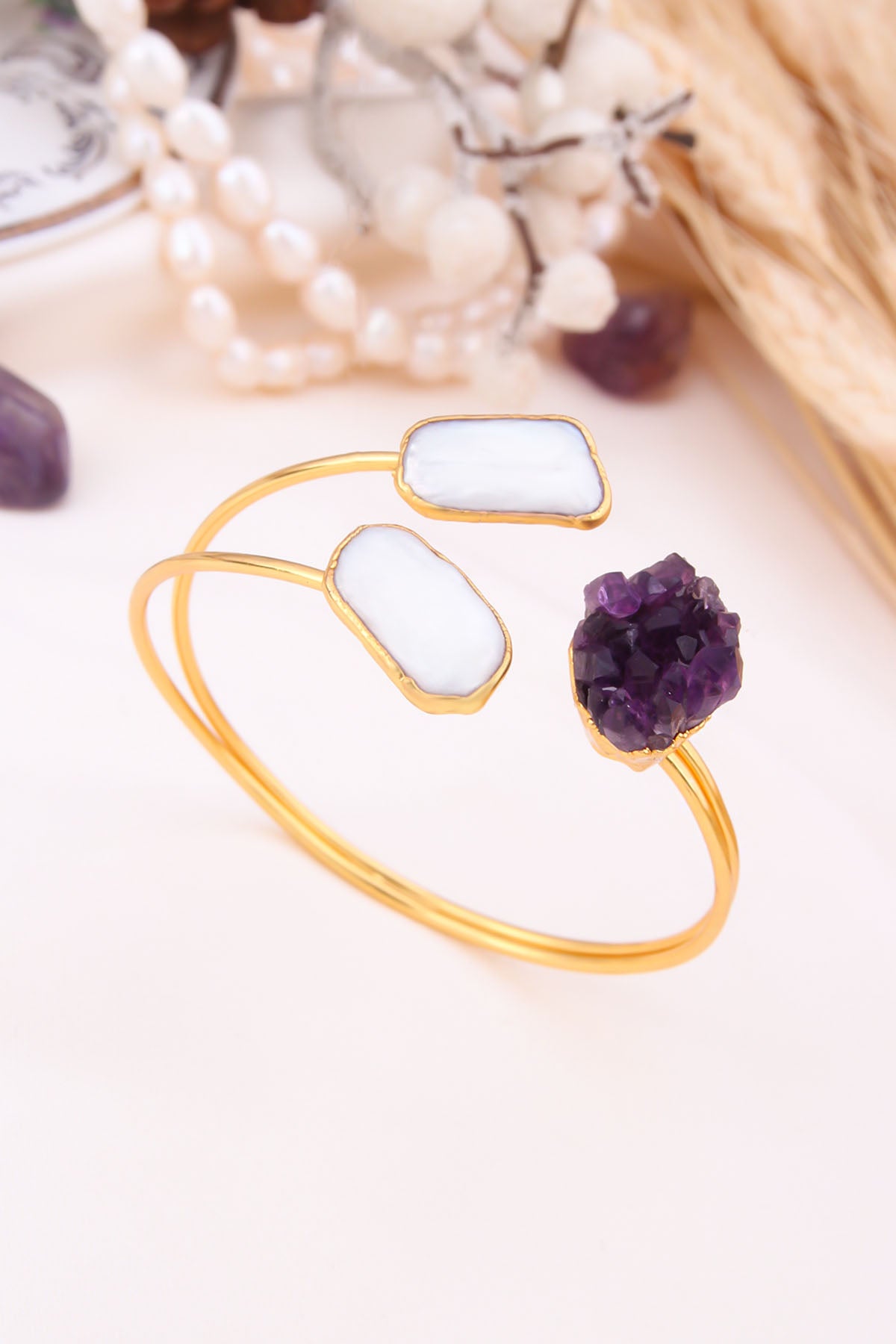 Amethyst & Pearl Bracelet