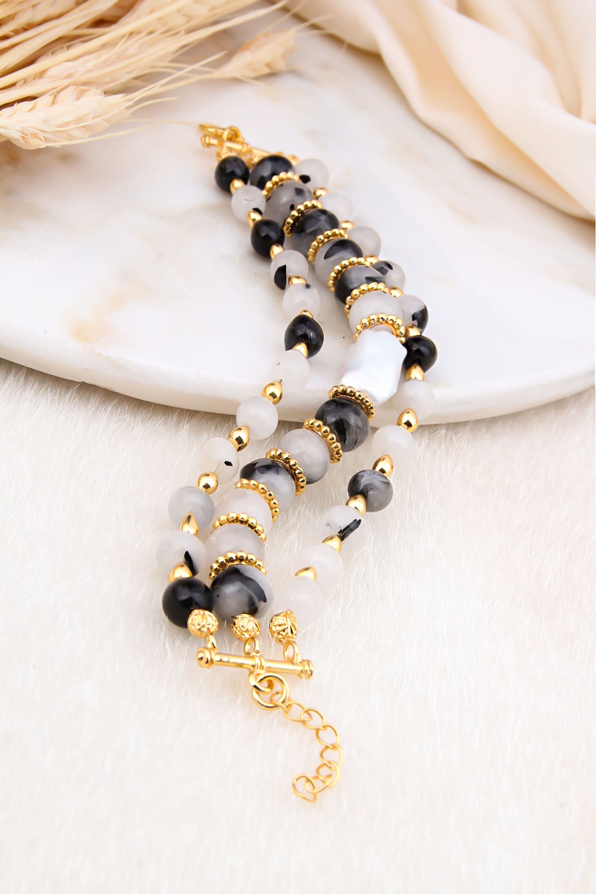 Moonstone & Pearl Bracelet