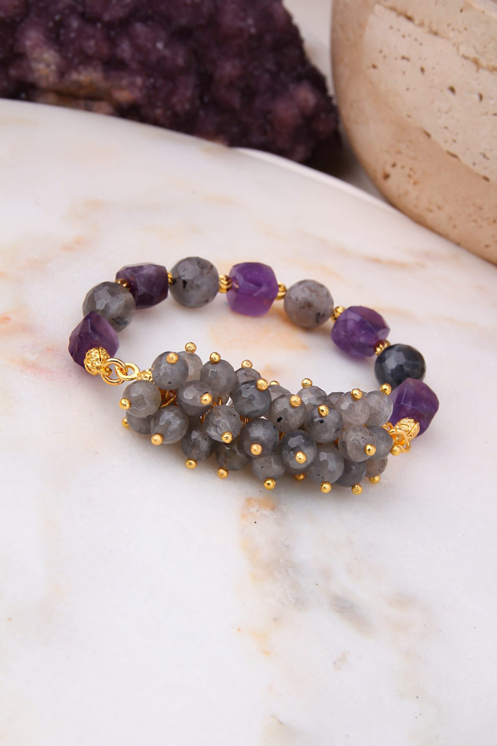 Labrodorite & Amethyst Bracelet