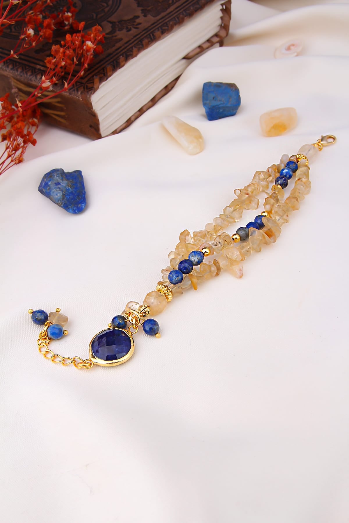 Citrine & Lapis Bracelet