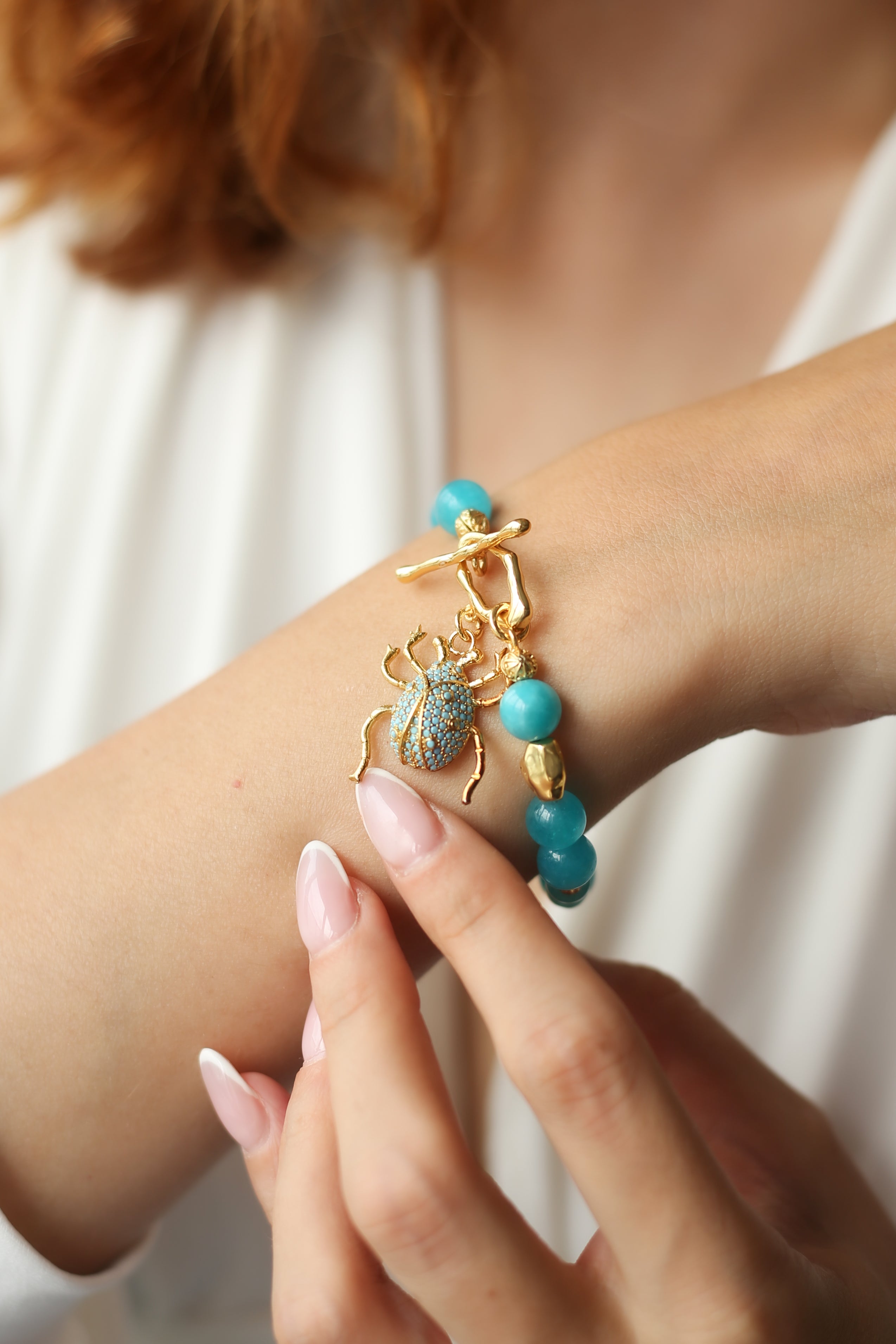 Turquoise & Zircon Bracelet