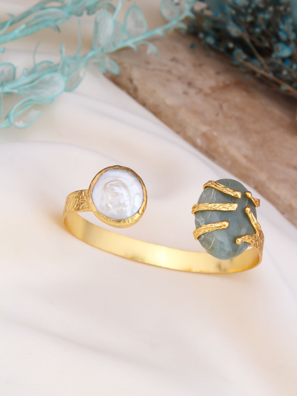 Aquamarine & Pearl Bracelet