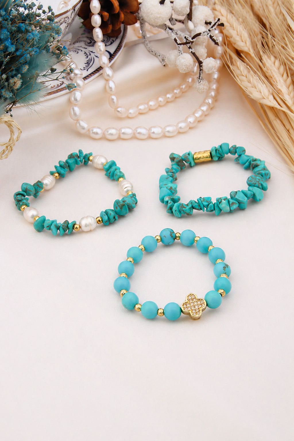 Turquoise & Pearl Bracelet