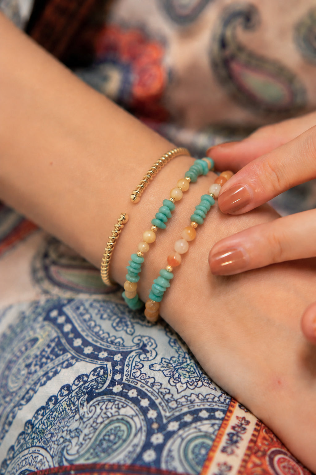 Amazonite & Nacre Bracelet