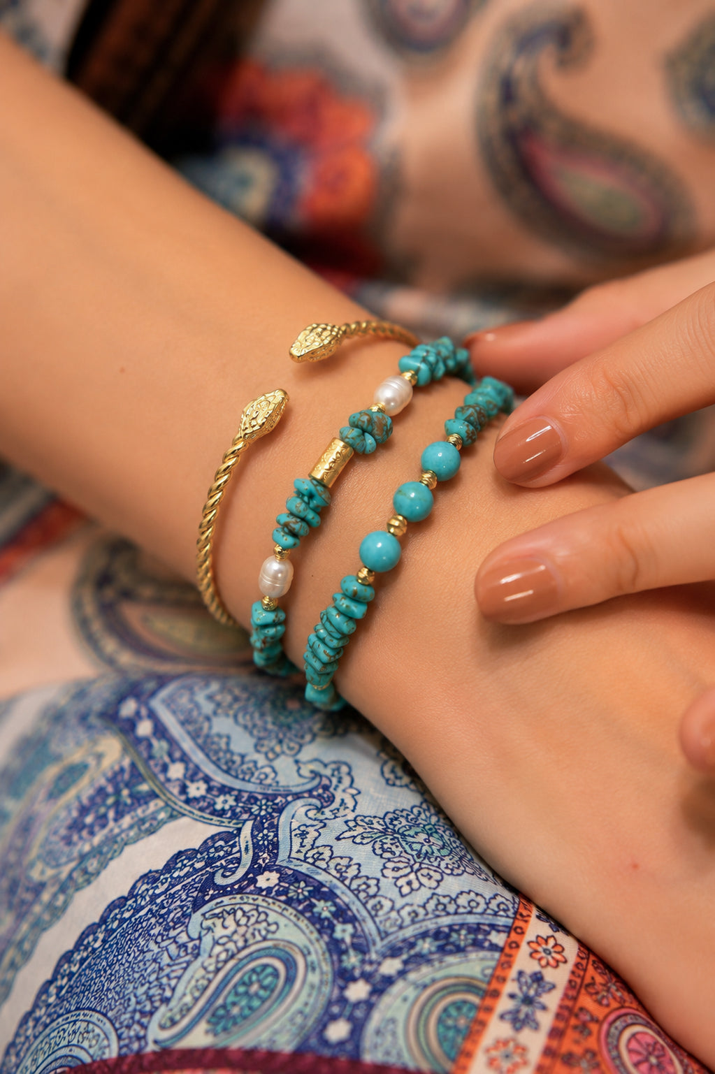 Turquoise & Pearl Bracelet
