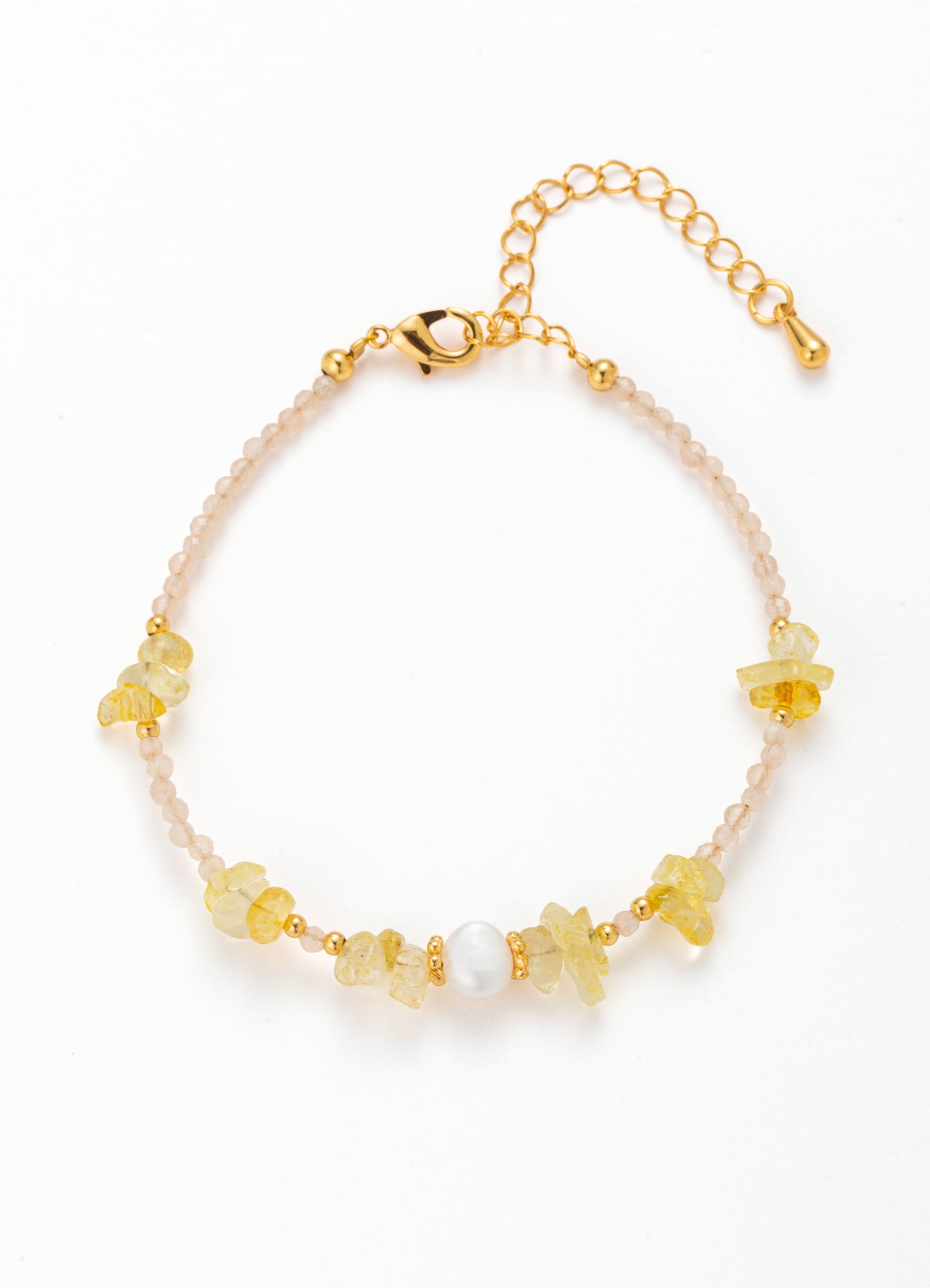 Citrine & Pink Quartz Bracelet