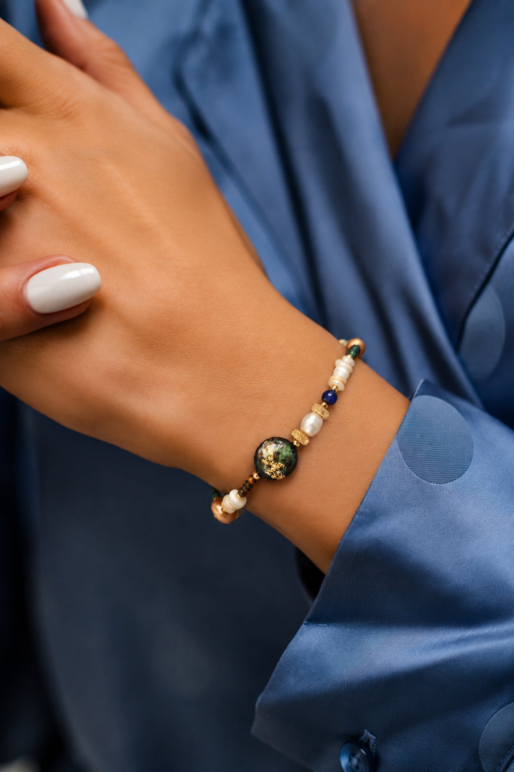 Pearl & Turquoise & Tiger Eyes Bracelet