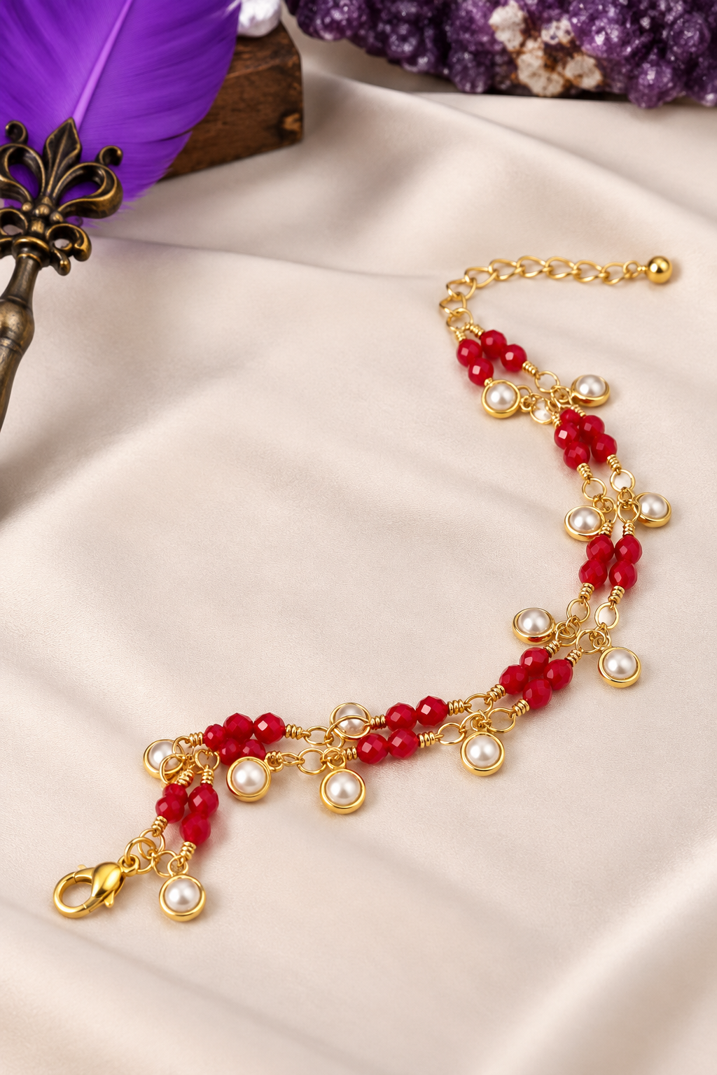 Agate & Pearl Bracelet