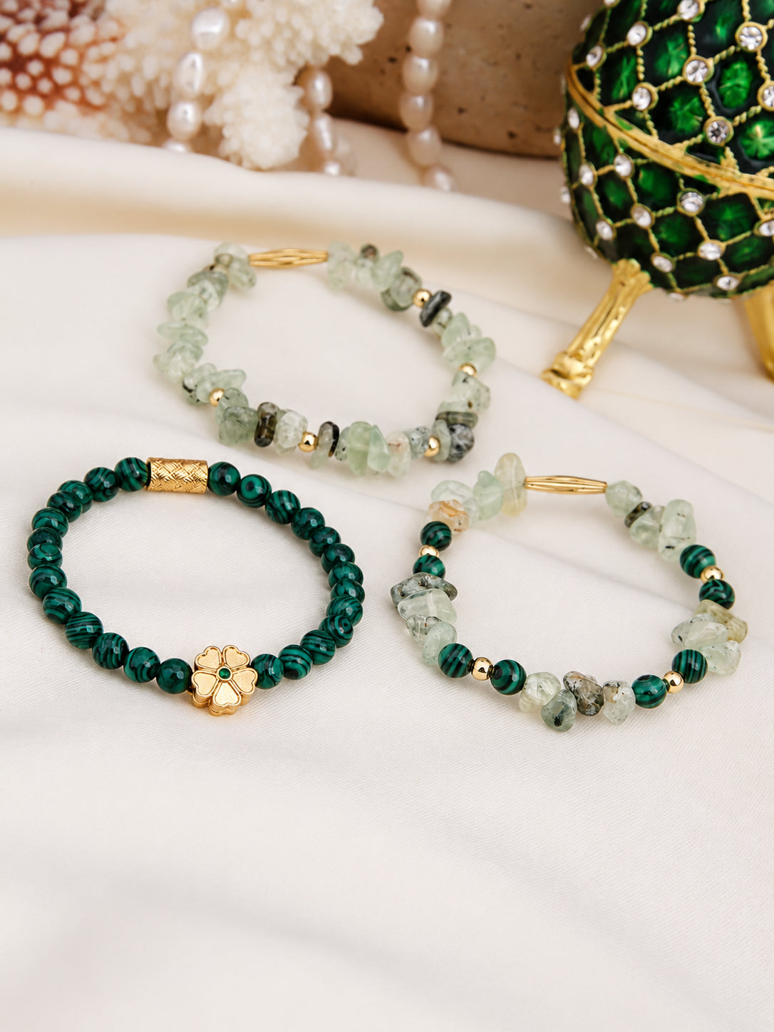 Malahite & Prihnite Bracelet
