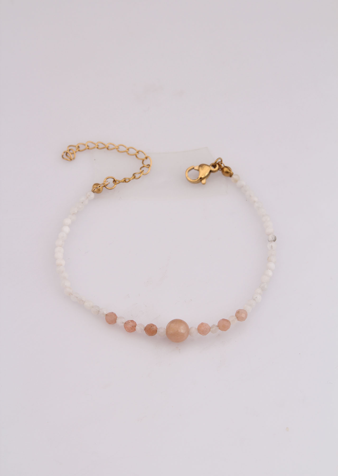 MoonStone & Strawberry Quartz Bracelet
