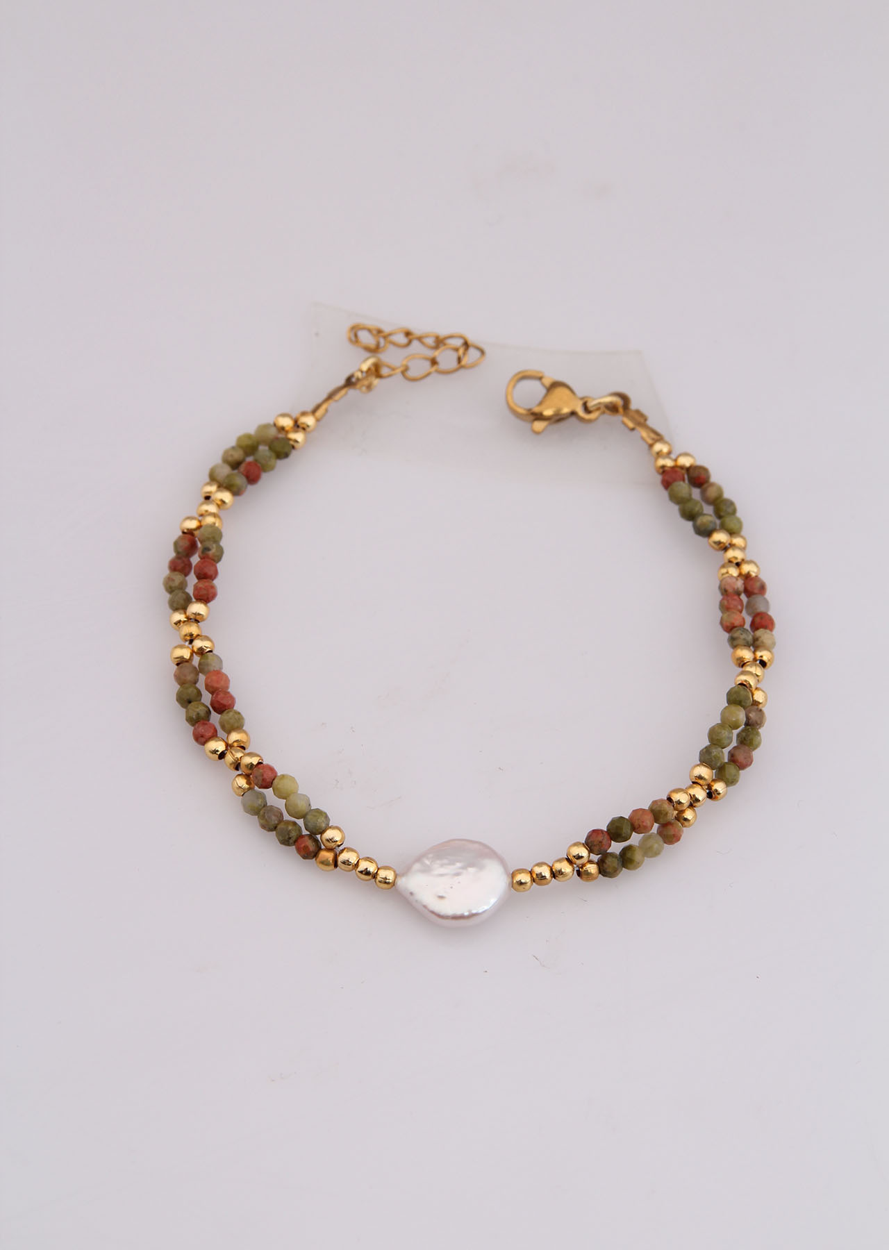 Indian Agate & Pearl Bracelet