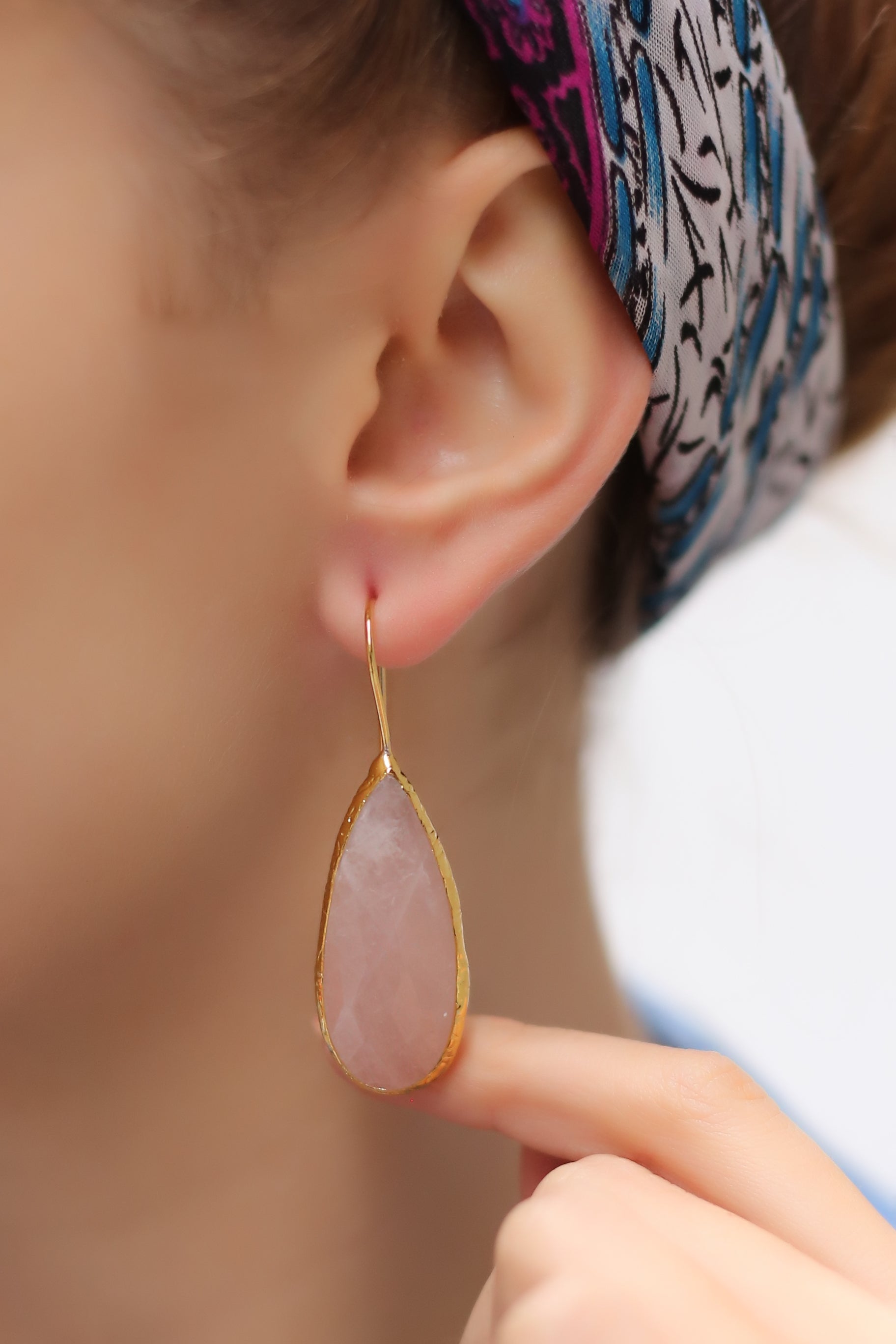Pink Quartz Boucles d'oreilles