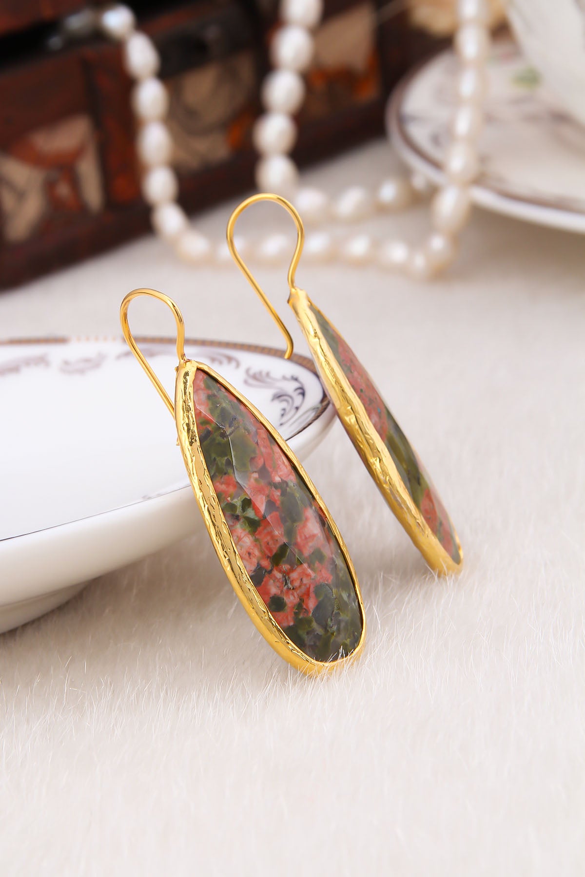 Unakite Boucles d'oreilles
