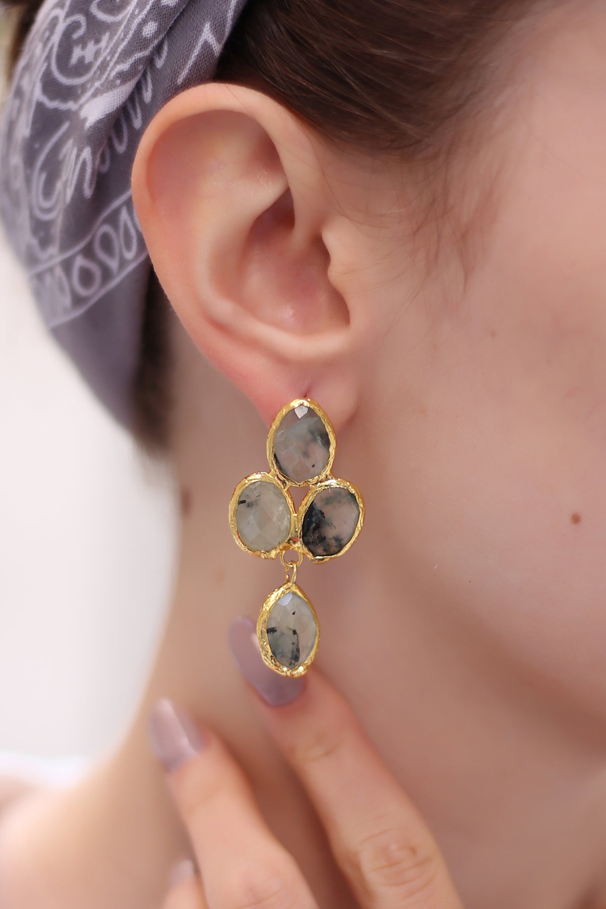 Prehnite Boucles d'oreilles