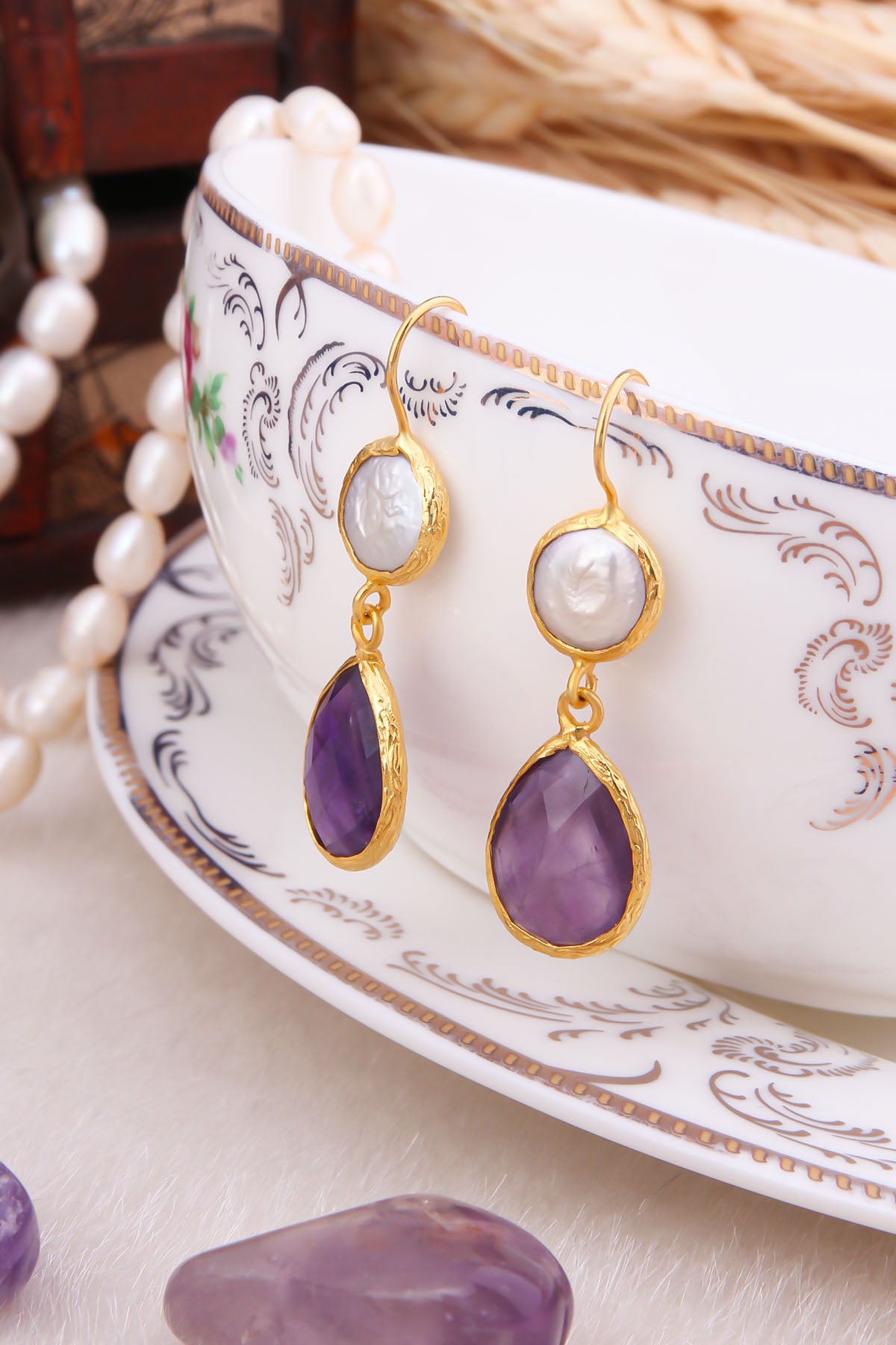 Amethsyt Boucles d'oreilles