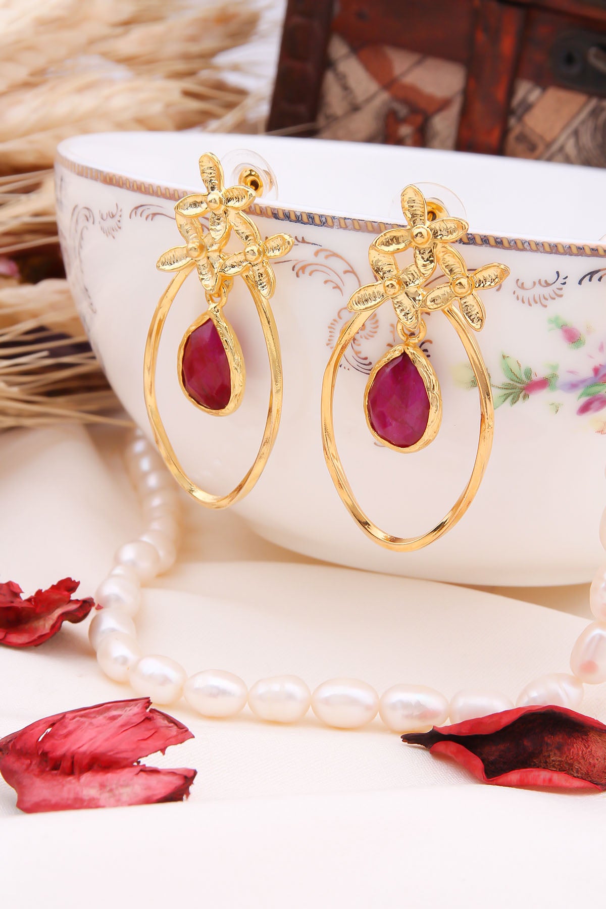 Strawberry Quartz Boucles d'oreilles