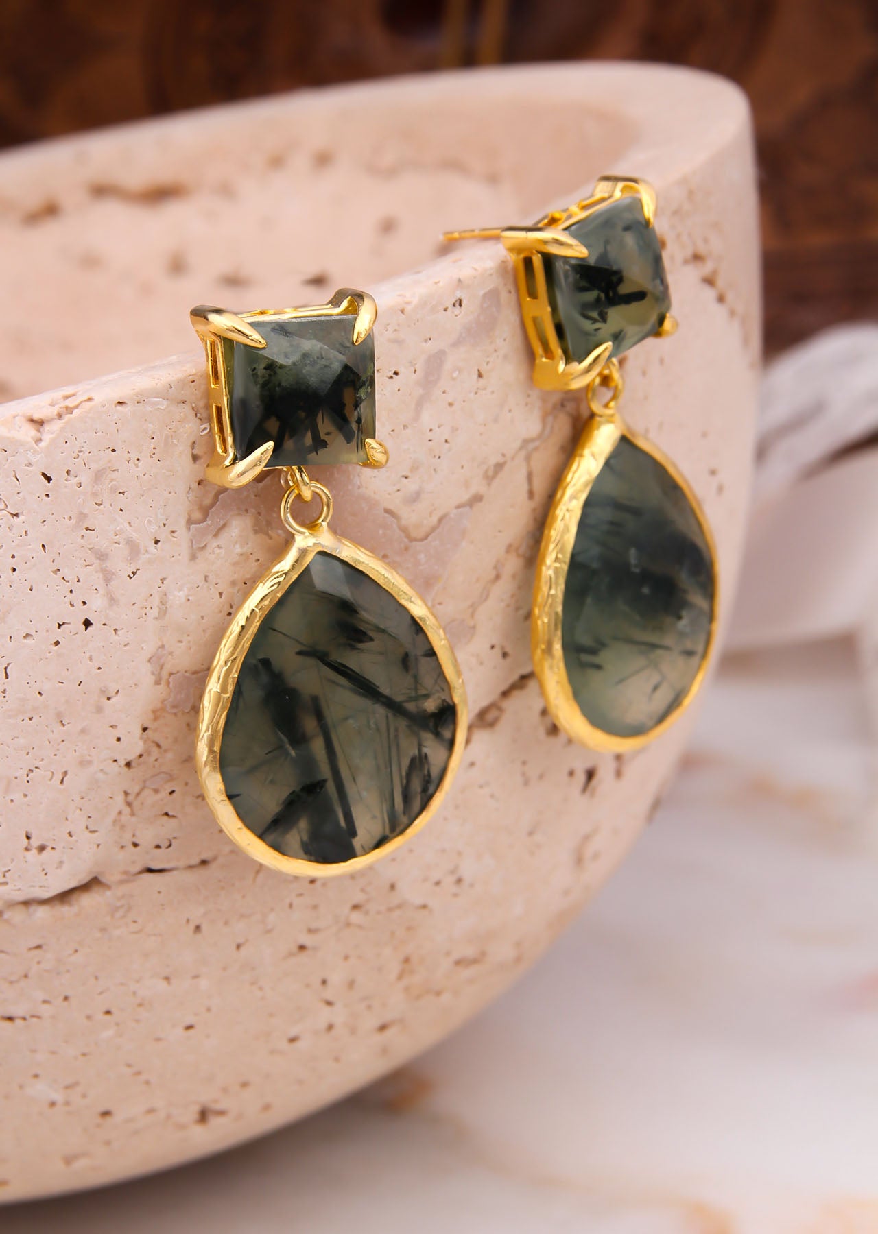 Prehnite Boucles d'oreilles