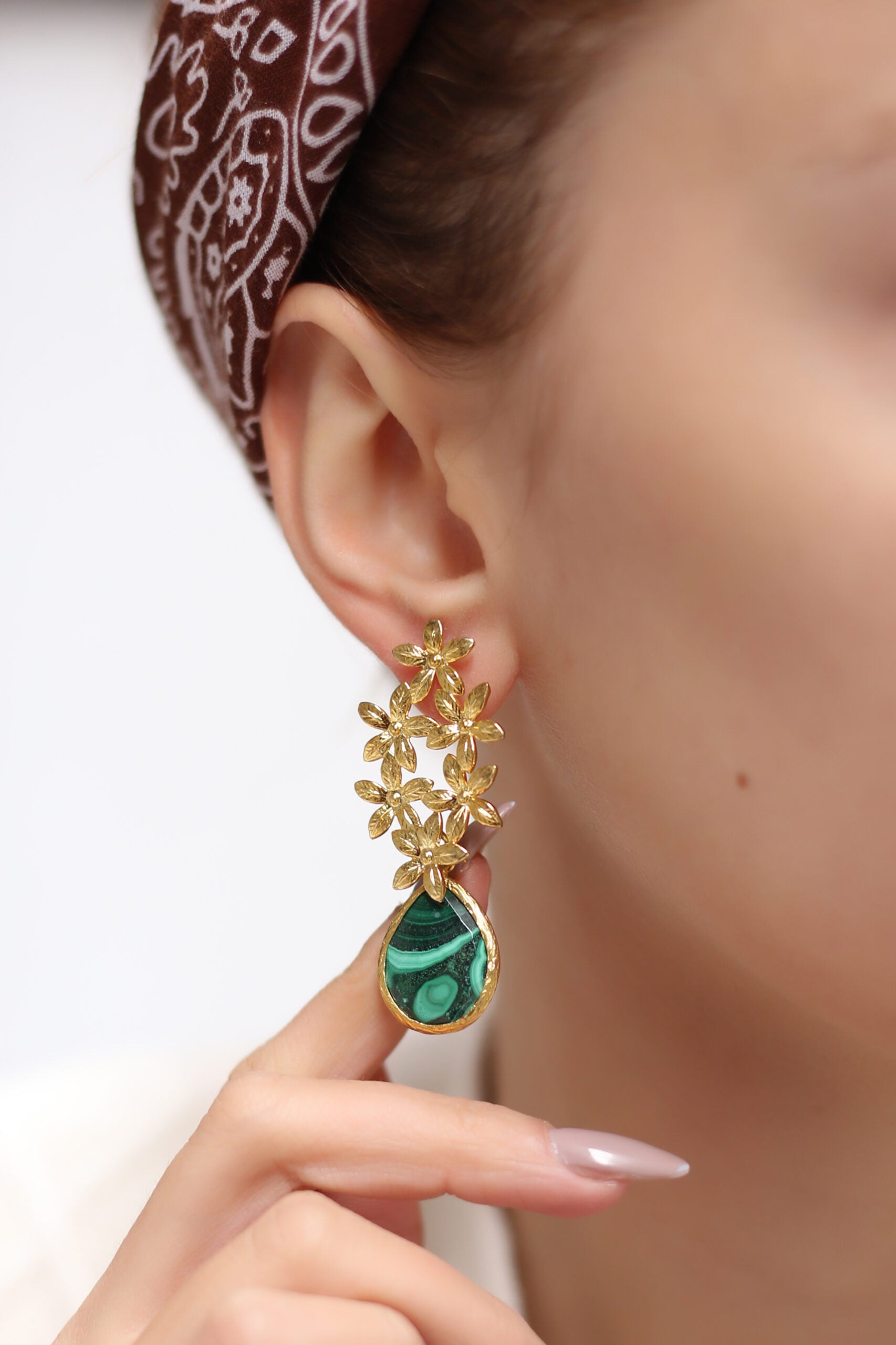 Malachite Boucles d'oreilles