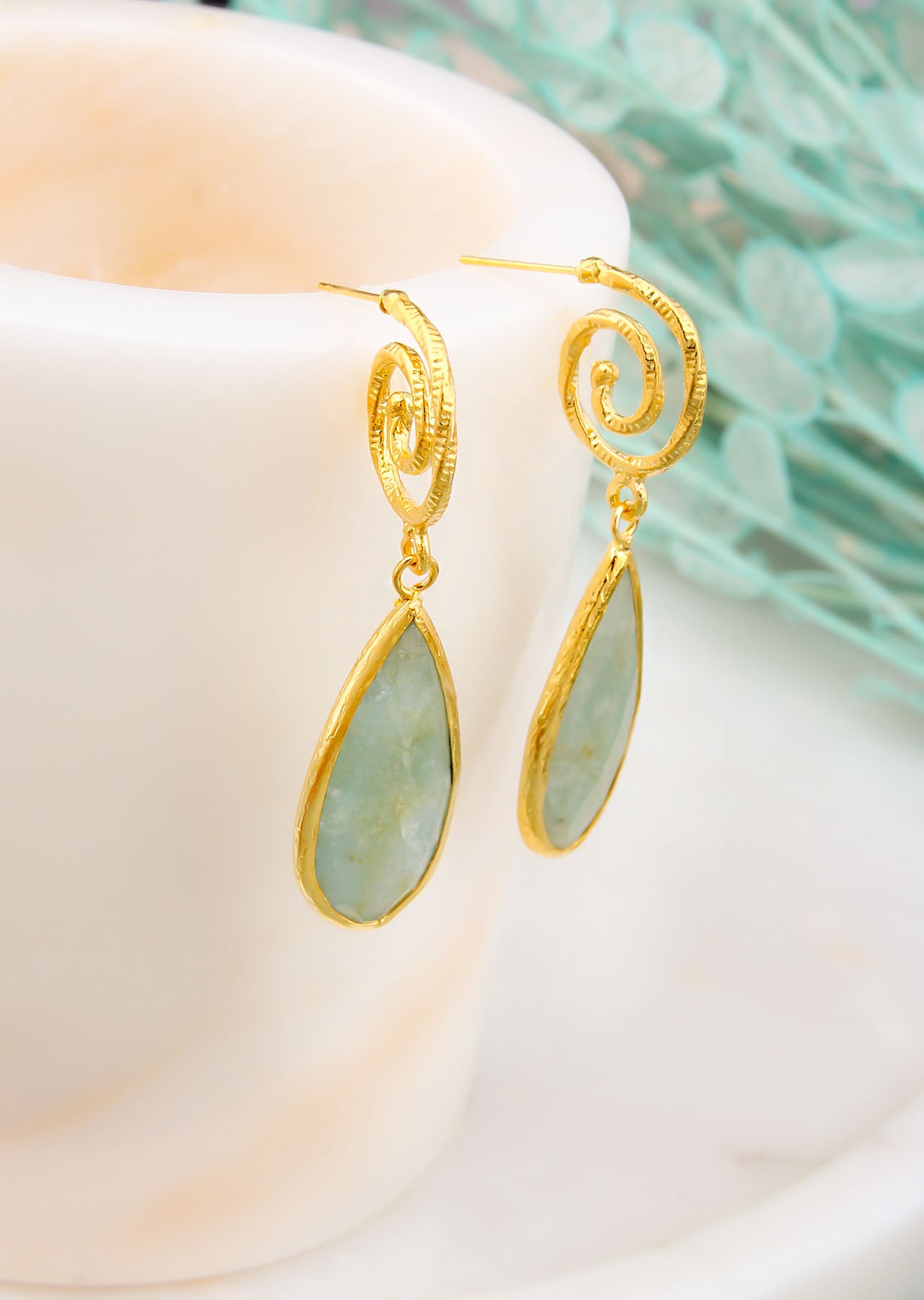 Aquamarine Boucles d'oreilles