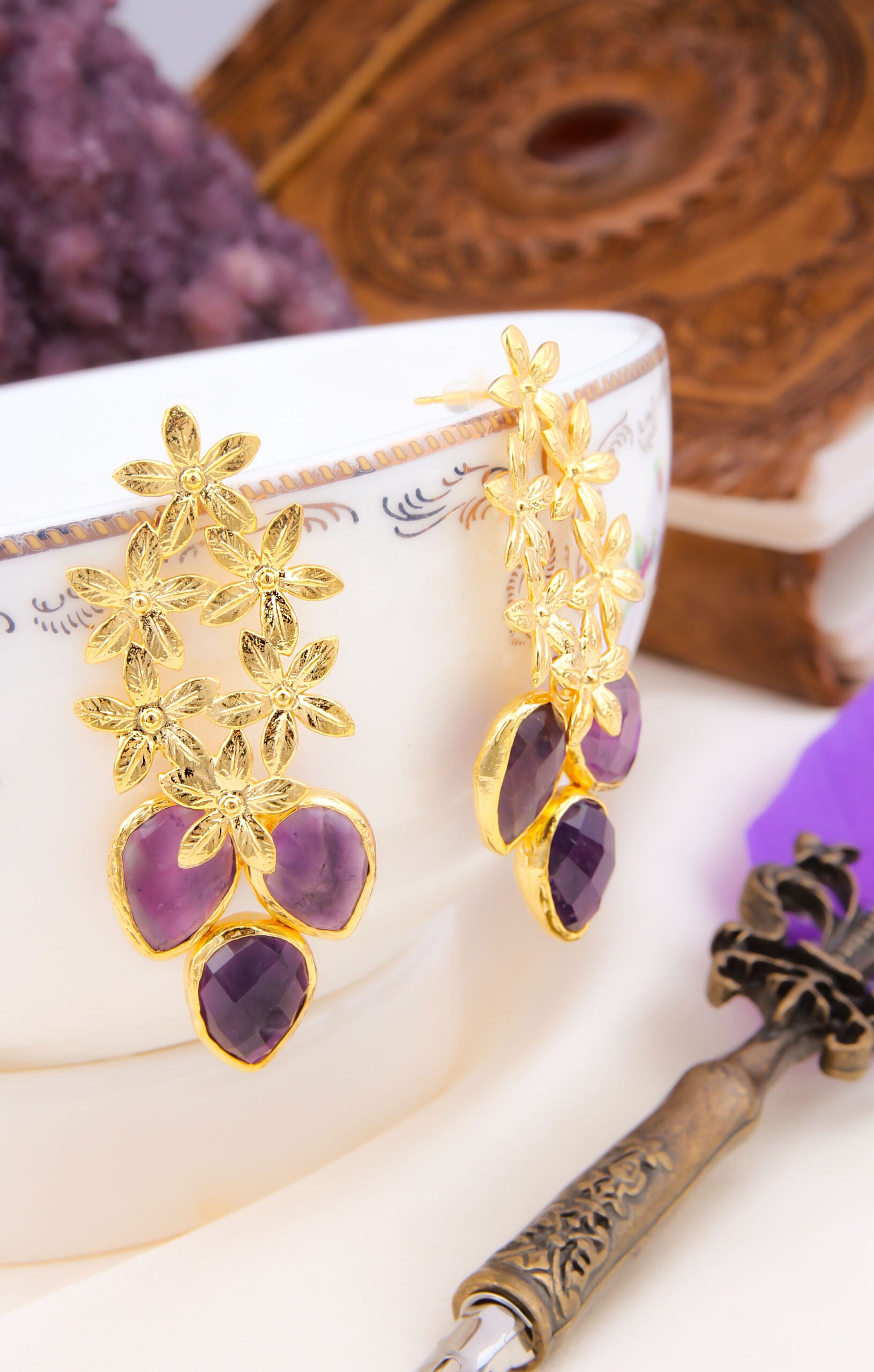 Amethyst Boucles d'oreilles
