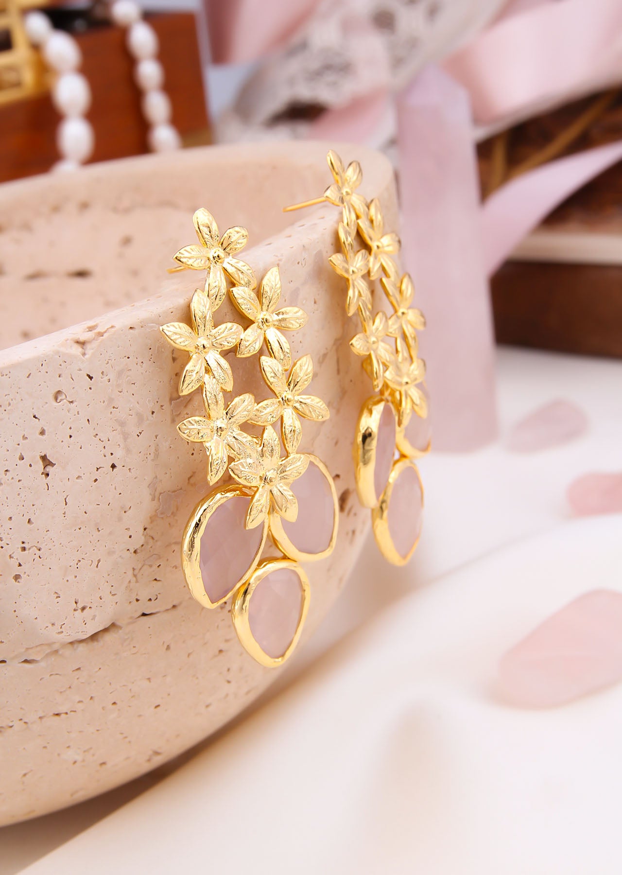 Pink Quarzt Boucles d'oreilles