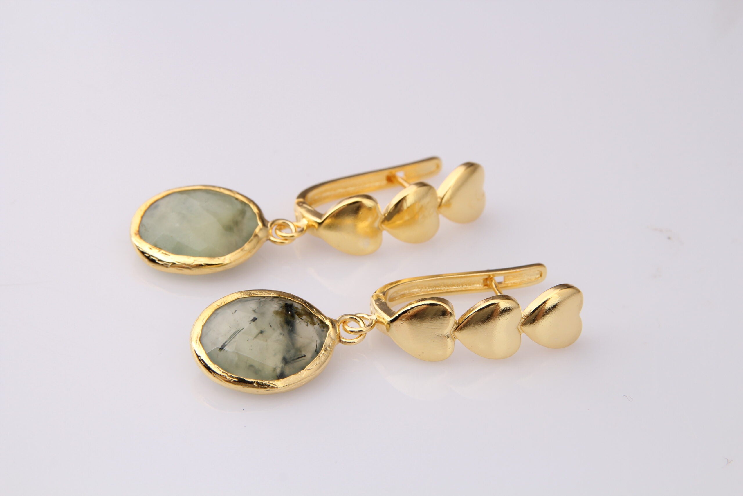 Prehnite Boucles d'oreilles