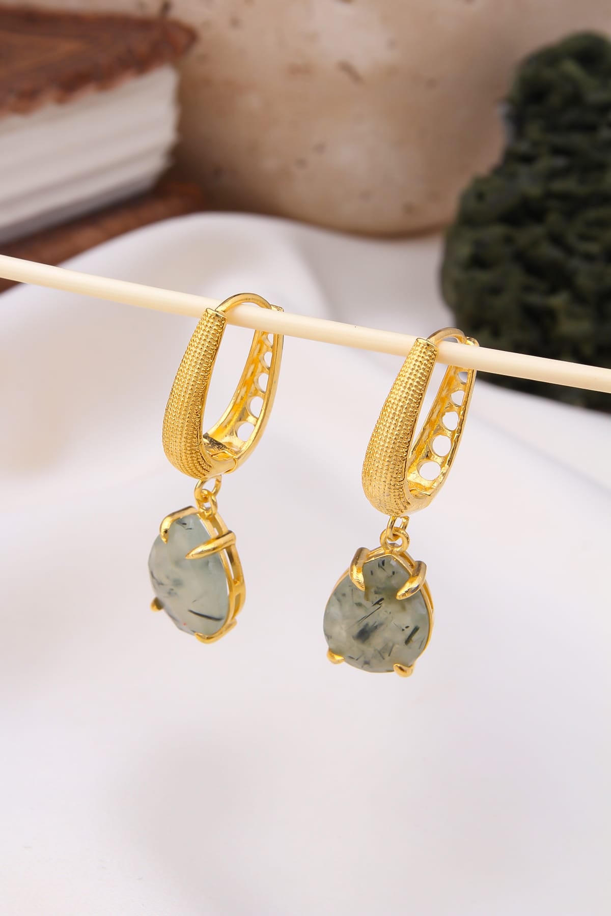 Prehnite Boucles d'oreilles