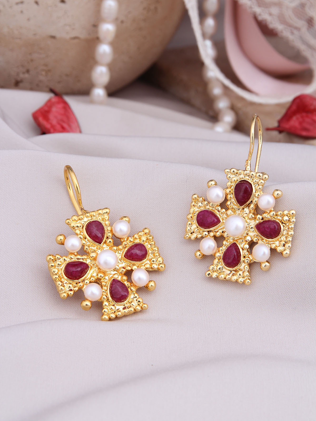 Agate & Pearl Boucle d'oreilles