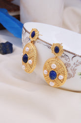 Lapis Lazuli & Pearl Earring