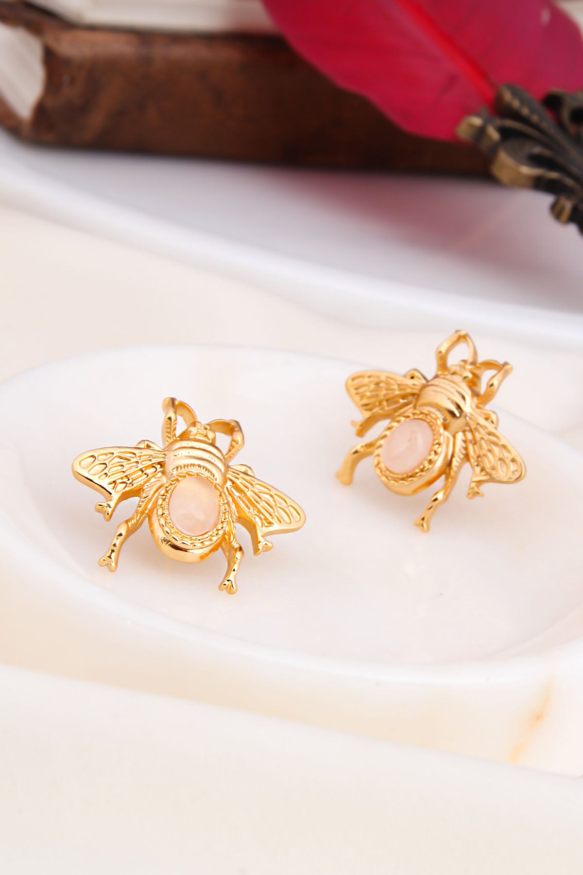 Pink Quartz Boucles d'oreilles