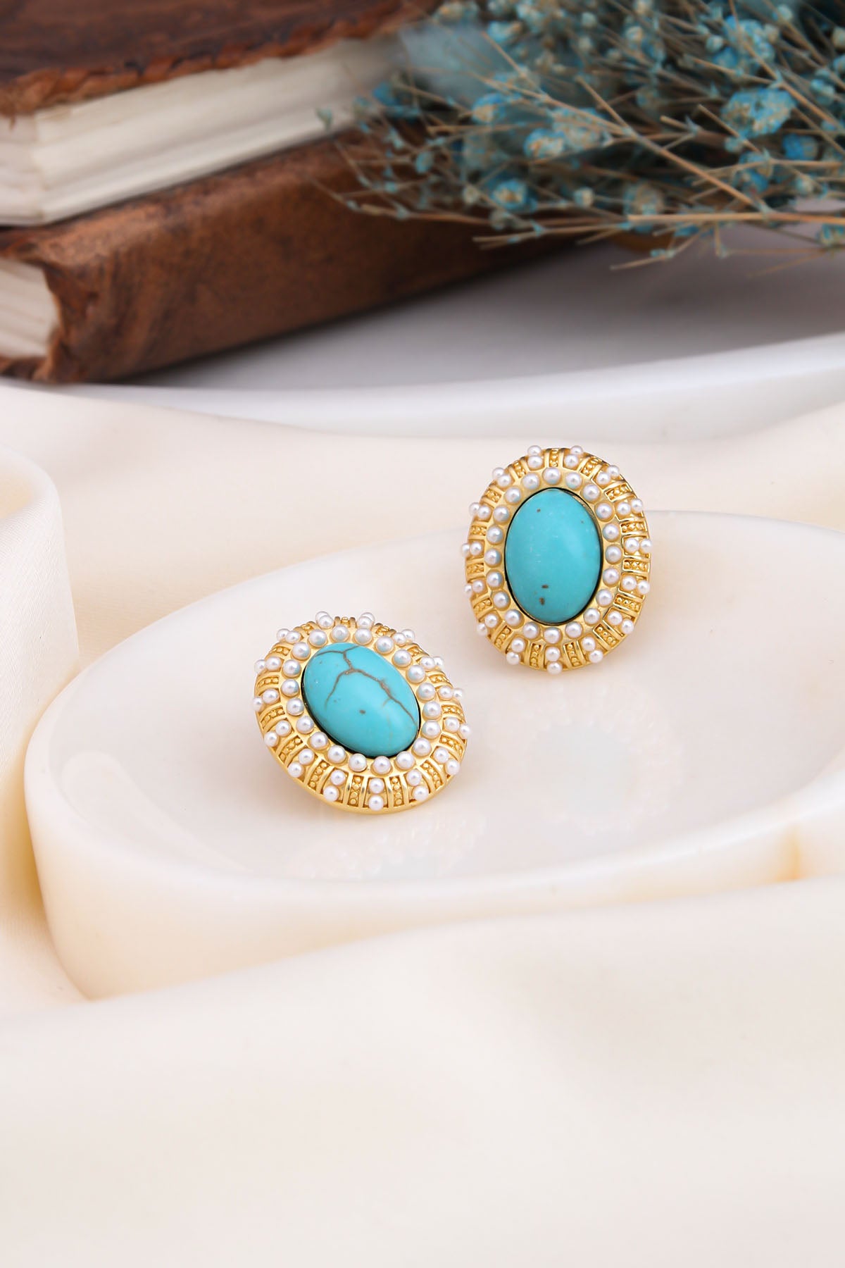 Turquoise Boucles D'Oreilles